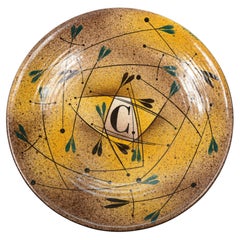 1949 Studio Pottery Plate by Myrton Purkiss Gift to Nelbert Chouinard