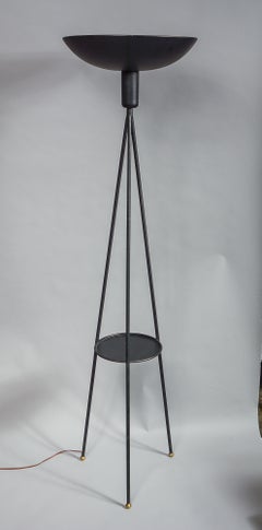 Mid Century Iron Torchiere Floor Lamp