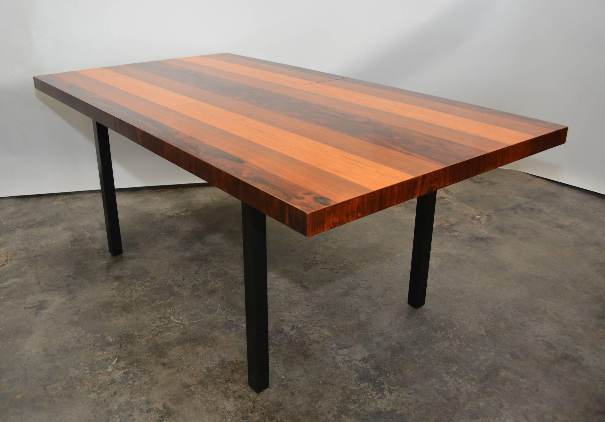 Milo Baughman Mixed Wood Dining Table for Directional 1