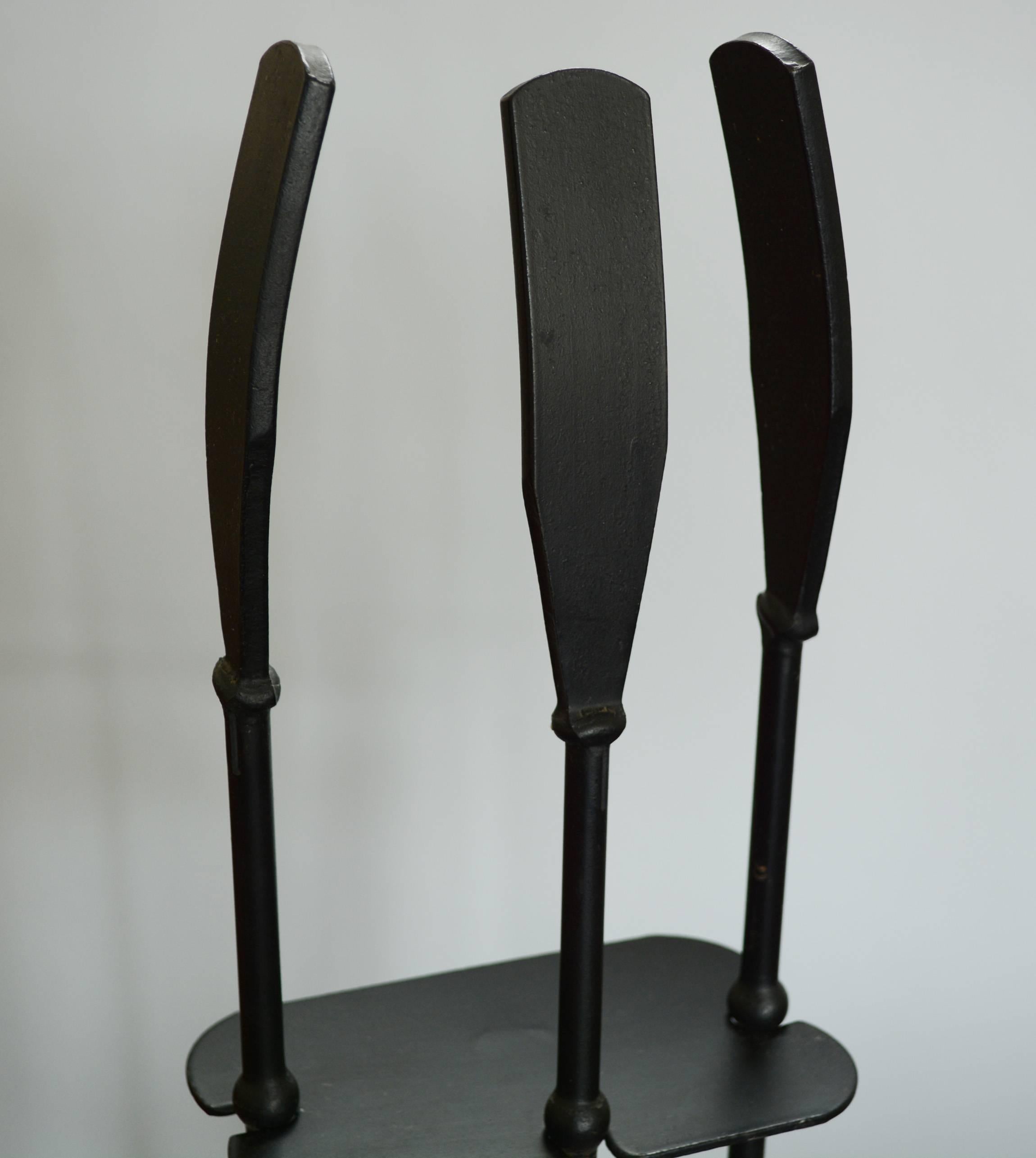 Modernist Iron Fireplace Tools In Good Condition In San Mateo, CA