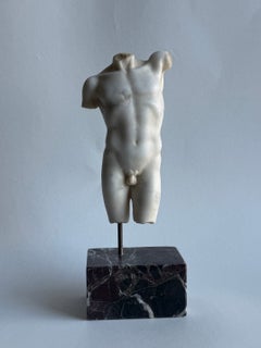 Torso maschile classico in marmo bianco Carrara - miniatura