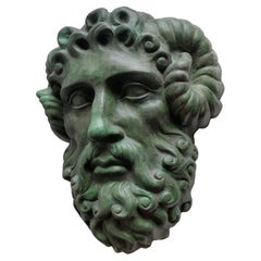 Giove Hammon -scultura ceramica refrattaria patina bronzo -made in Italy