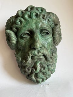 Jupiter Hammon -refractory ceramic sculpture bronze patina -made in Italy