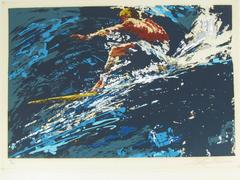 Signed and Numbered 17/300 Leroy Neiman Serigraph "Surfer" 1973