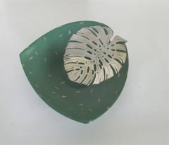 Large Exotic Tropical Design Silver Overlay Bowl by Emilia Castillo