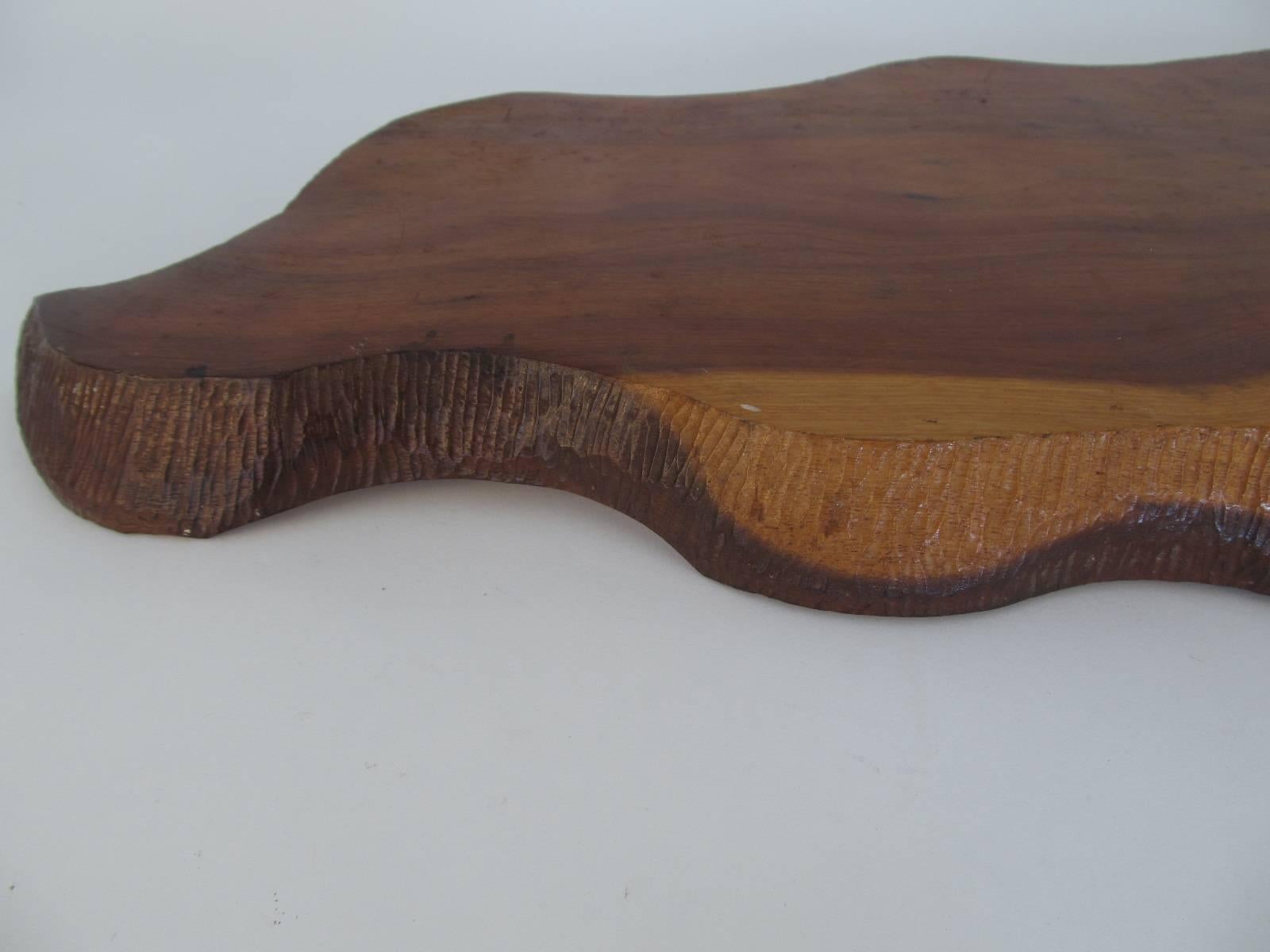 Hand-Carved Hawaiian Carved Koa Serving Tray For Sale