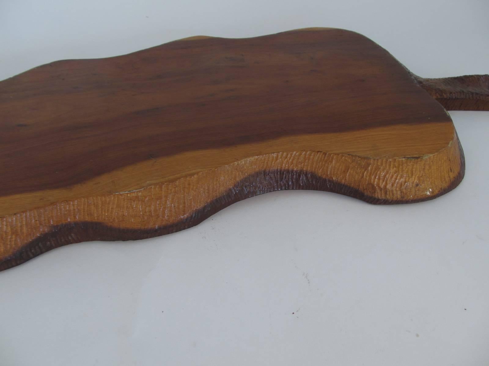 Hawaiian Carved Koa Serving Tray In Good Condition For Sale In Papaikou, HI