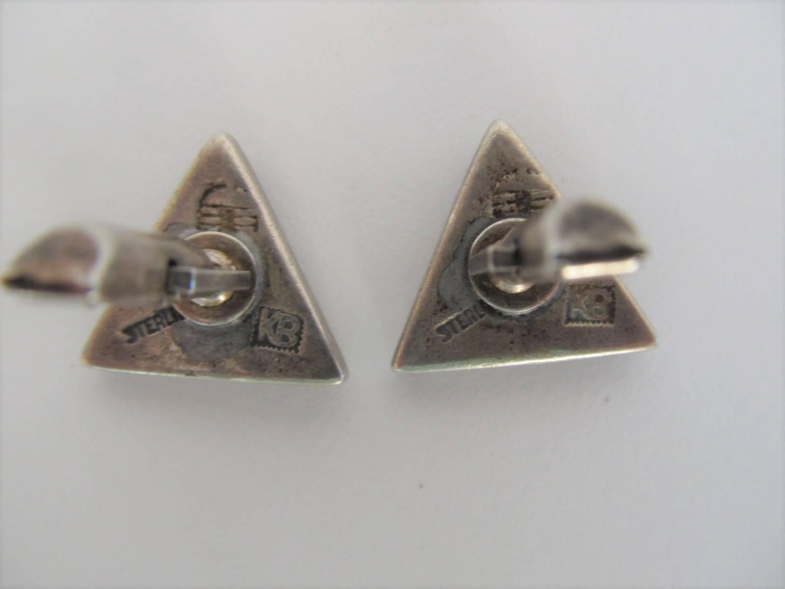 Native American Sterling Cufflinks by Modernist Navajo Jeweler Kenneth Begay For Sale