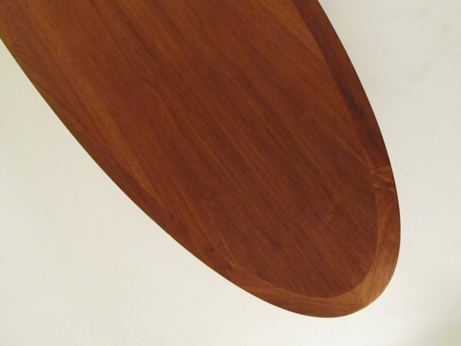 Scandinavian Modern Danish Walnut Surfboard Coffee Table
