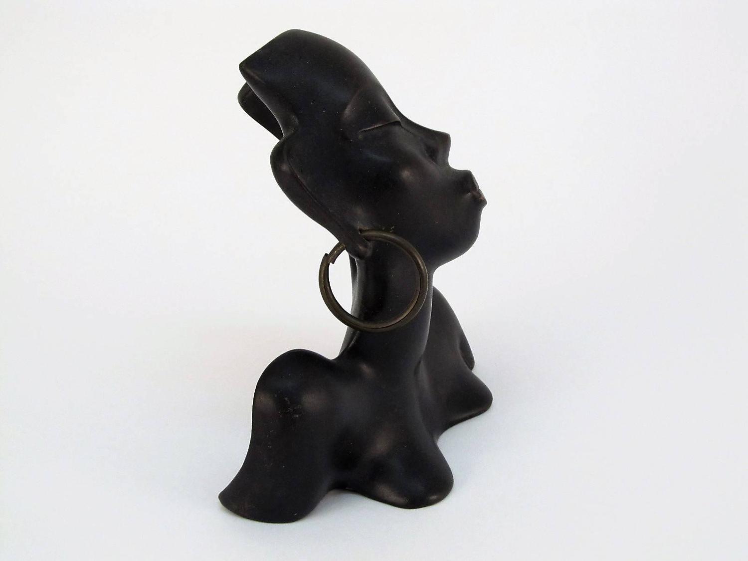 Ceramic Bust of Exotic African Woman by Leopold Anzengruber For Sale at ...