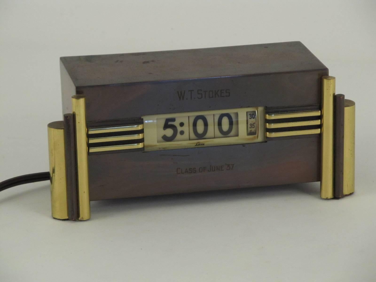 American Rare 1937 Art Deco Lawson Digital Clock