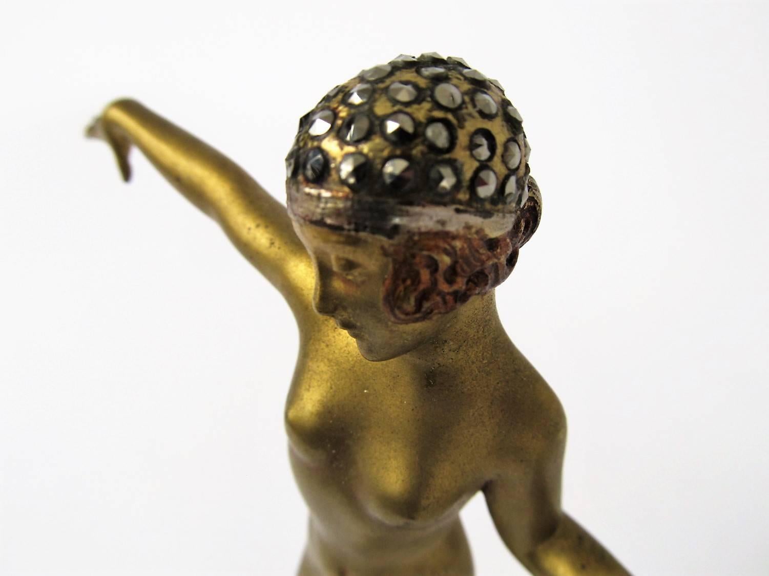 Art Deco Bronze Dancer Figure by Dorothea Charol For Sale 2