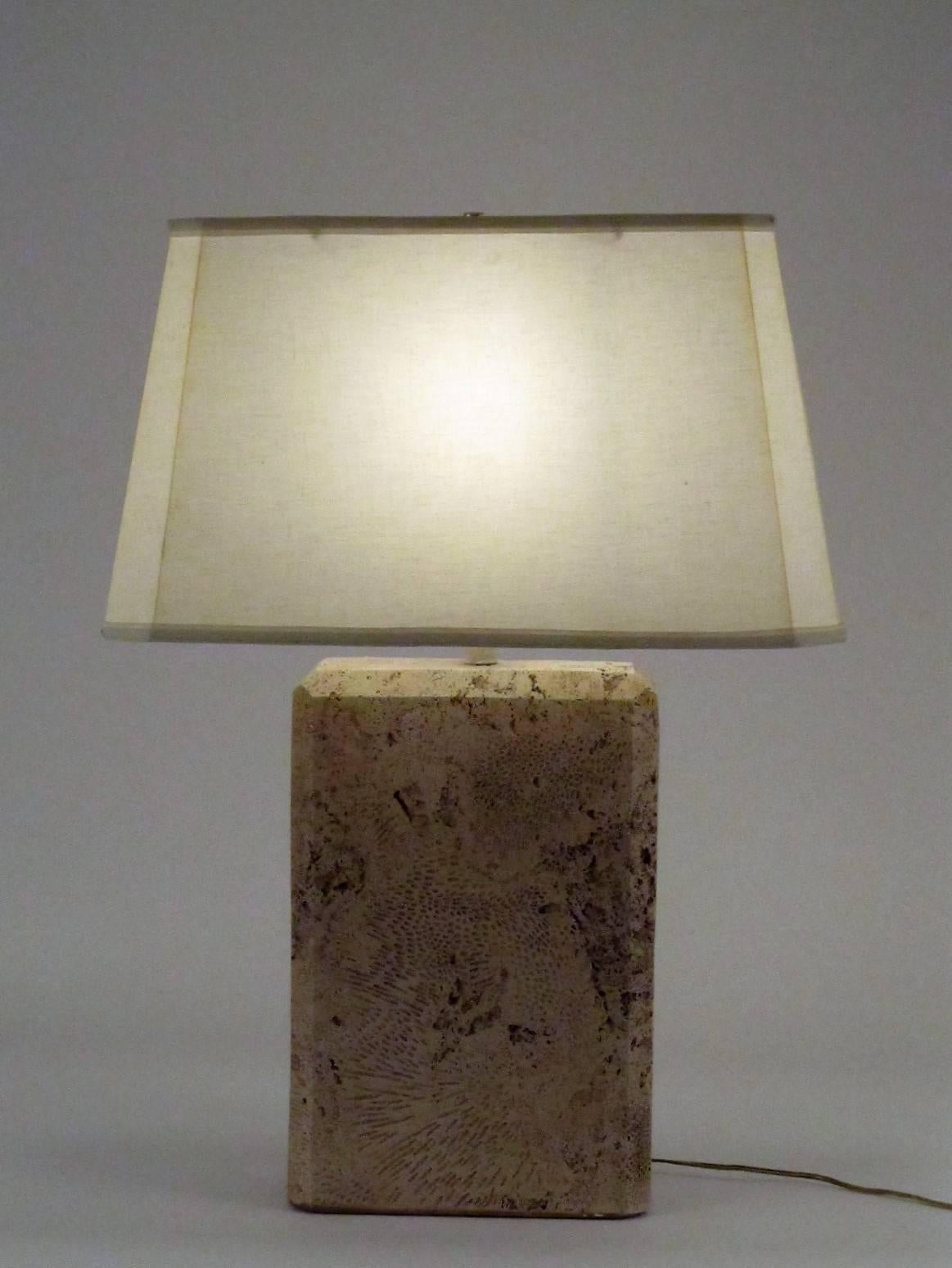 Late 20th Century Monumental Fossilized Coral Table Lamp