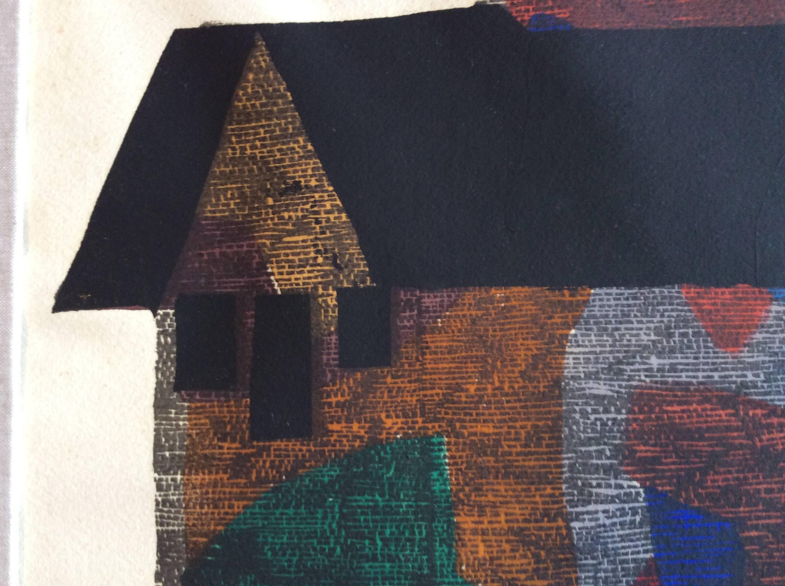 Modern Large Polychrome Architecture Screenprint 