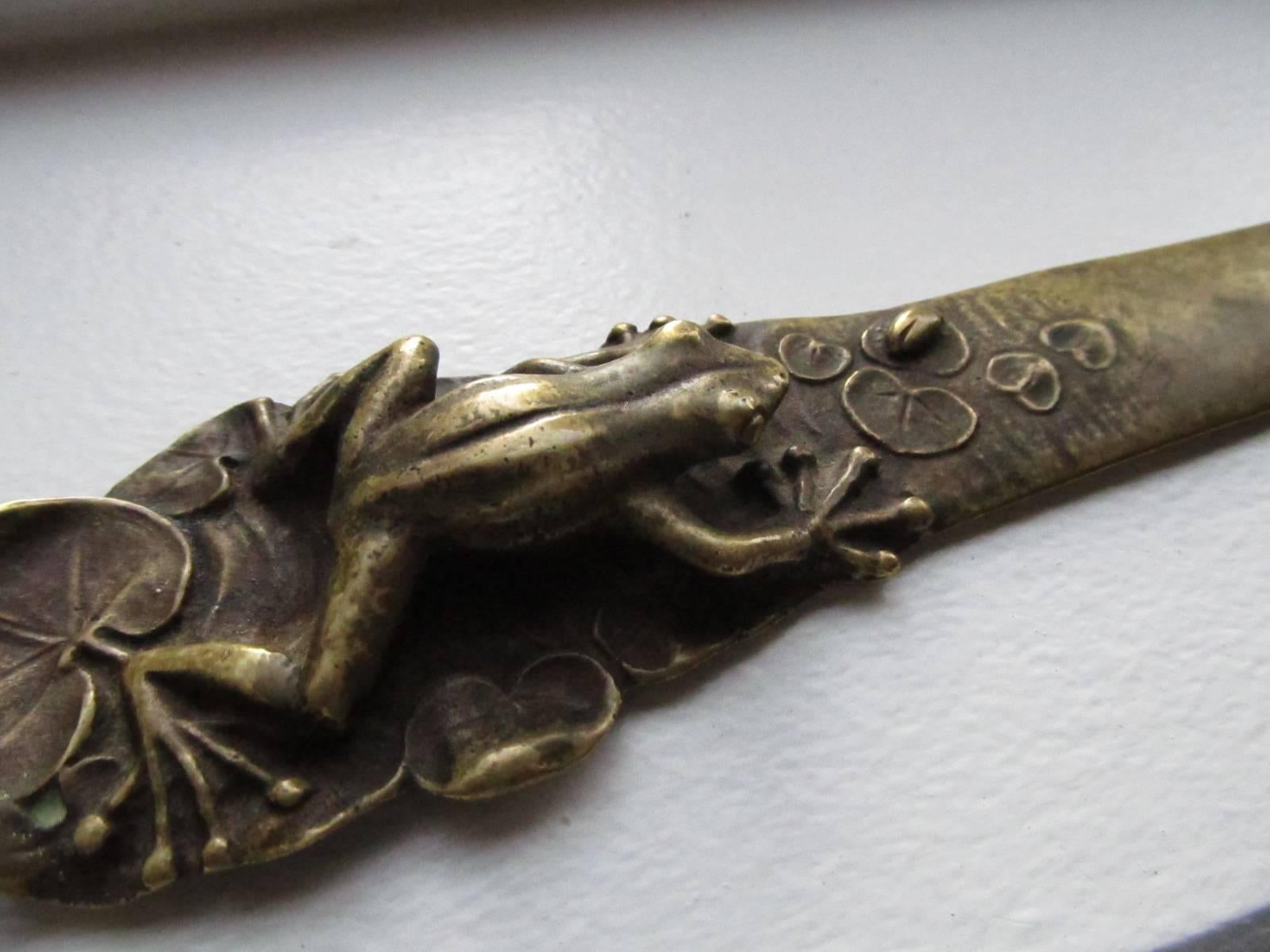 Japanese Bronze Meiji Period Figural Letter Opener For Sale 2