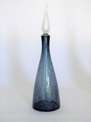 Pair of Blenko Crackle Glass Genie Bottles by Winslow Anderson