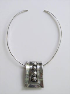 Sterling Pendant, Brooch by Mexican Modernist Jeweler Rafael Melendez