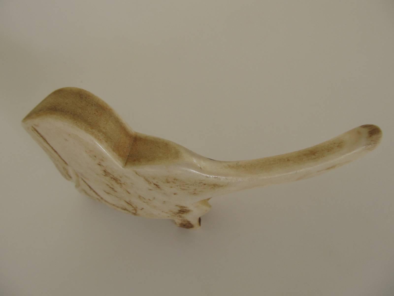 Hand-Carved Inuit Transformation Figure Carved from Caribou Antler For Sale
