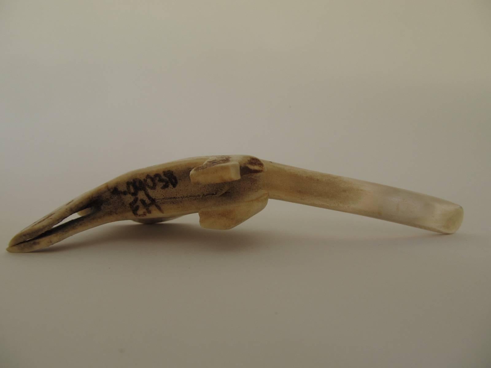 20th Century Inuit Transformation Figure Carved from Caribou Antler For Sale