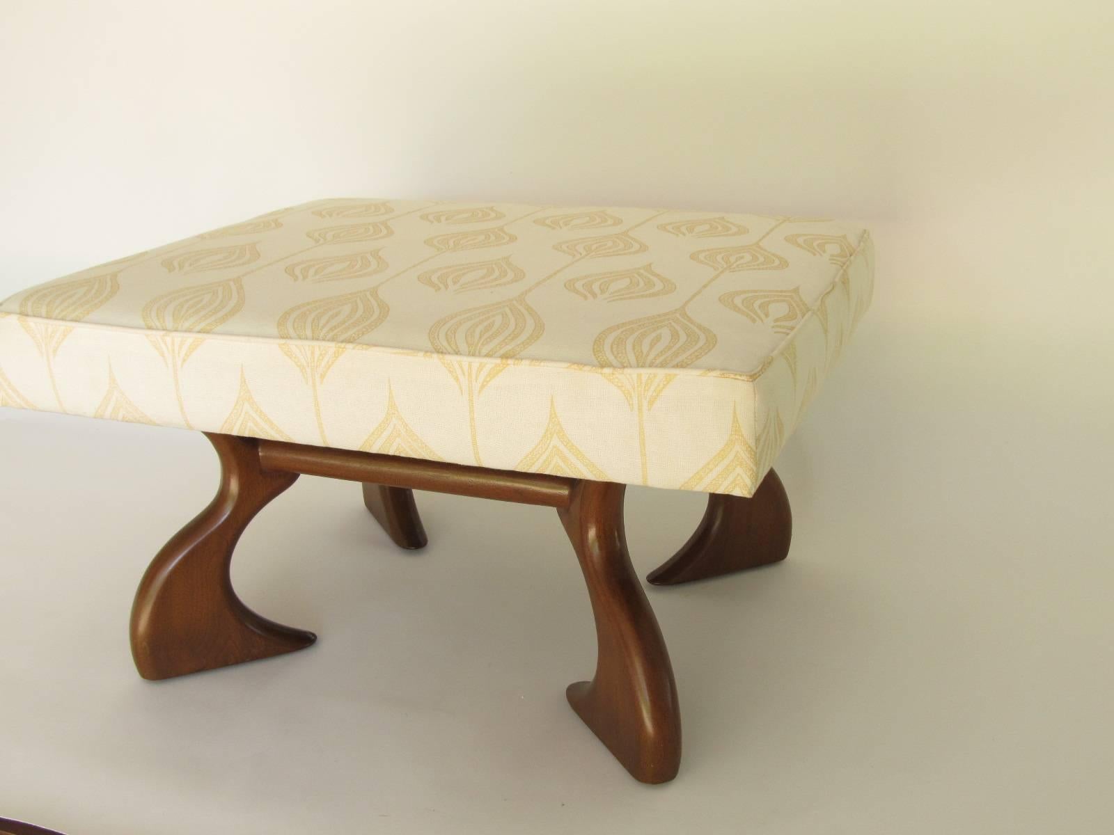 Mid-20th Century Mid-Century Ottoman with Very Sexy Legs For Sale