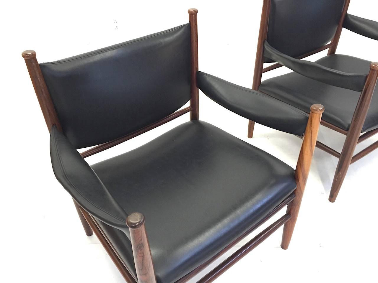 Exceptional Pair of Rosewood Safari Lounge Chairs 3