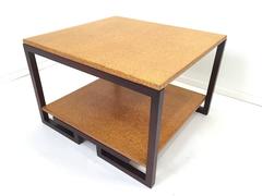 Paul Frankl Two-Tier Cork Top Cocktail or Corner Table for Johnson Furniture