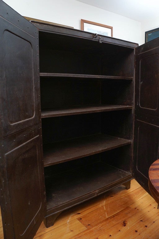 Monumental French Steel Industrial Cabinet, circa 1940 For Sale 1