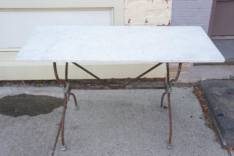 North American French Marble-Top Bistro Table, circa 1910 For Sale