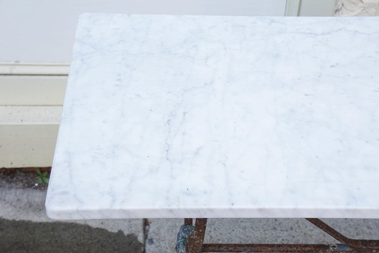 French Marble-Top Bistro Table, circa 1910 In Good Condition For Sale In Hudson, NY