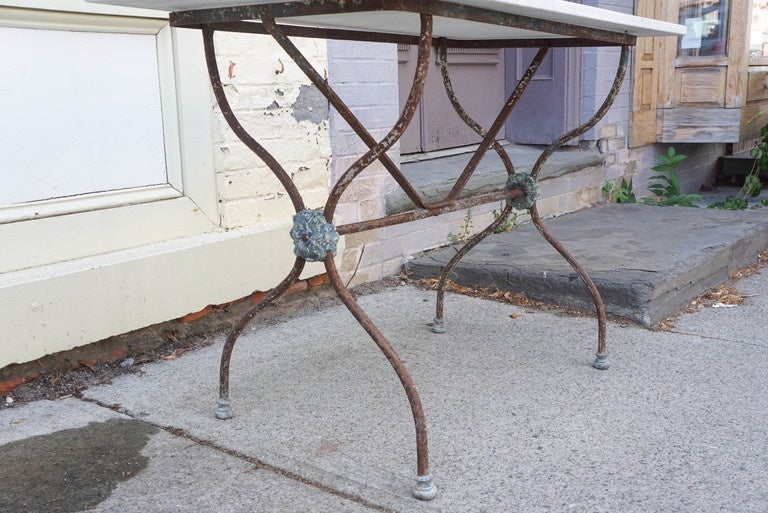Early 20th Century French Marble-Top Bistro Table, circa 1910 For Sale