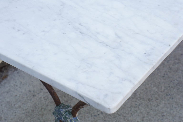 French Marble-Top Bistro Table, circa 1910 For Sale 3