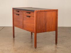 Jens Risom Walnut Cabinet with Leather Top