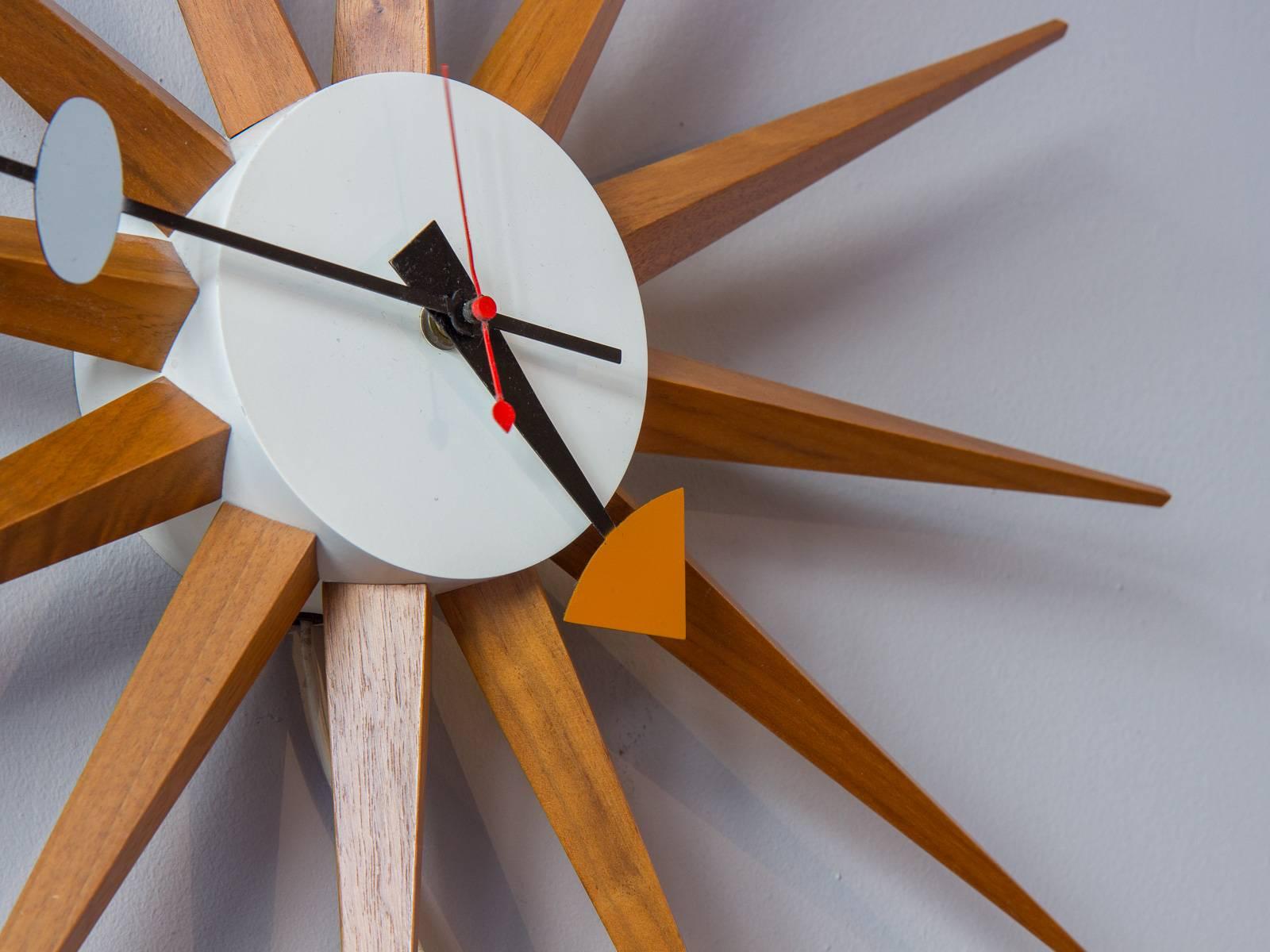 Mid-Century Modern 1950s George Nelson Sunburst Wall Clock