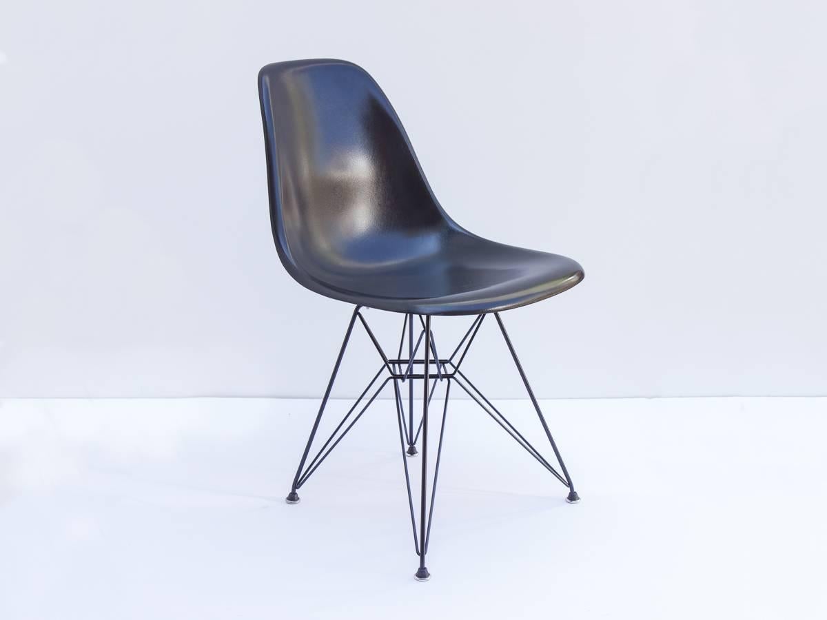 Black Fiberglass Chairs by Charles and Ray Eames for Herman Miller 4
