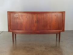 1950s Bow Front Credenza with Tambour Doors