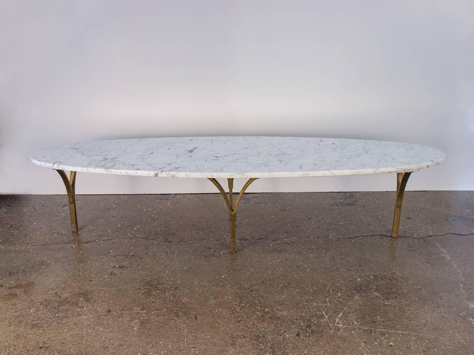 Mid-Century Modern Marble Surfboard Coffee Table