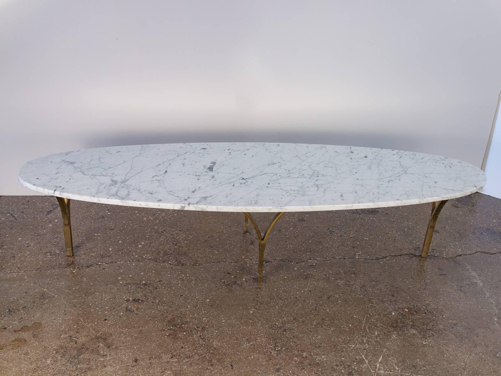 Marble Surfboard Coffee Table In Excellent Condition In Brooklyn, NY