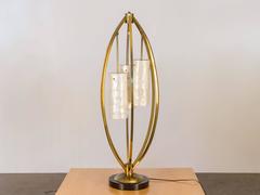 Brass and Capiz Shell Table Lamp