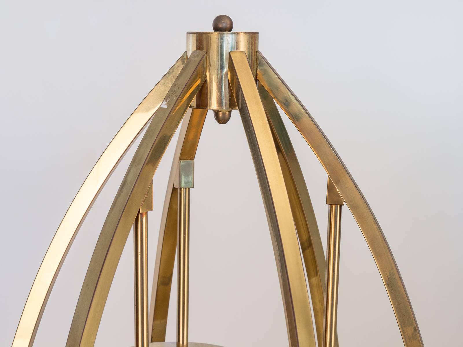 20th Century Brass and Capiz Shell Table Lamp