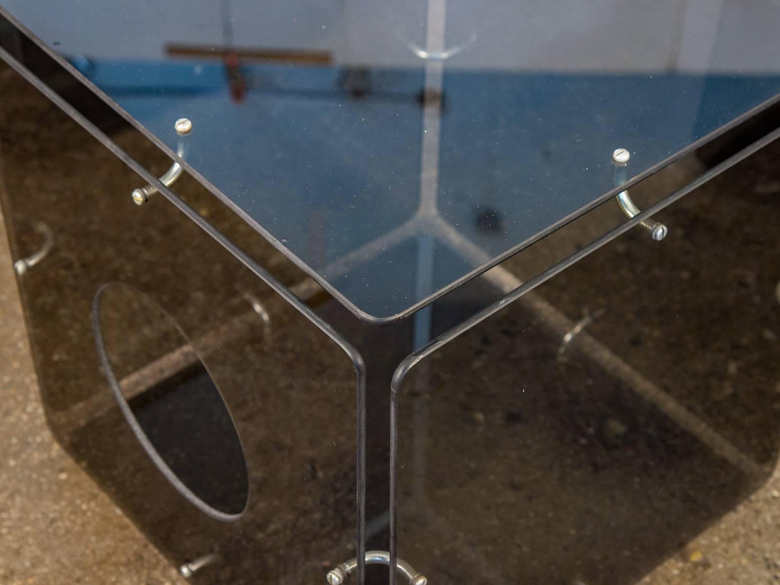 North American Smoke Glass Cube Occasional Tables by Gerald McCabe