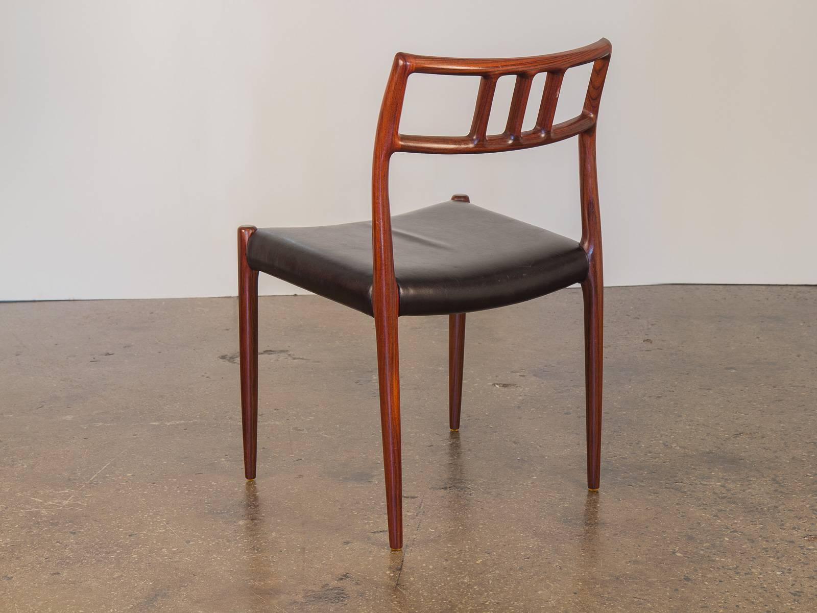 Mid-20th Century 12 Rosewood Møller Dining Chairs