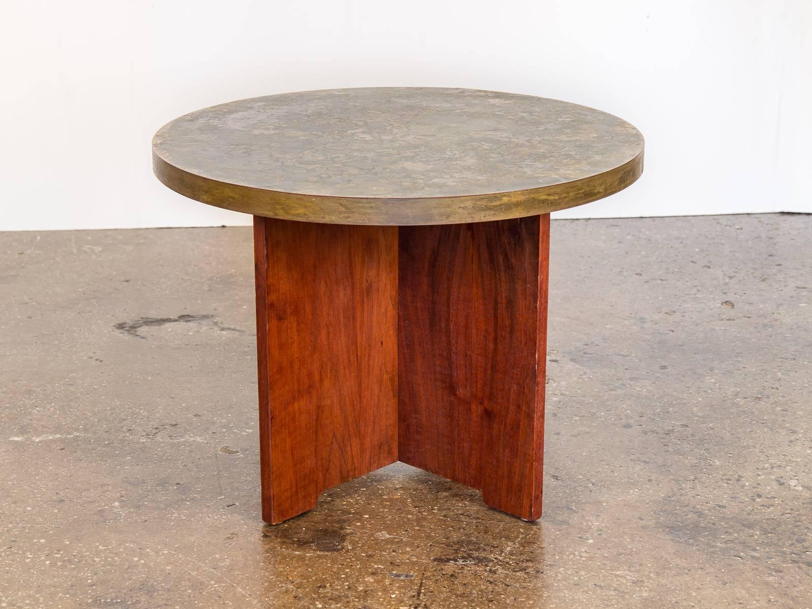 Mid-Century Modern Acid-Etched Side Table