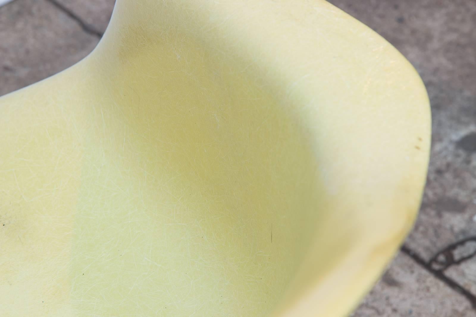 Mid-20th Century Eames Molded Fiberglass Armchair in Lemon Yellow