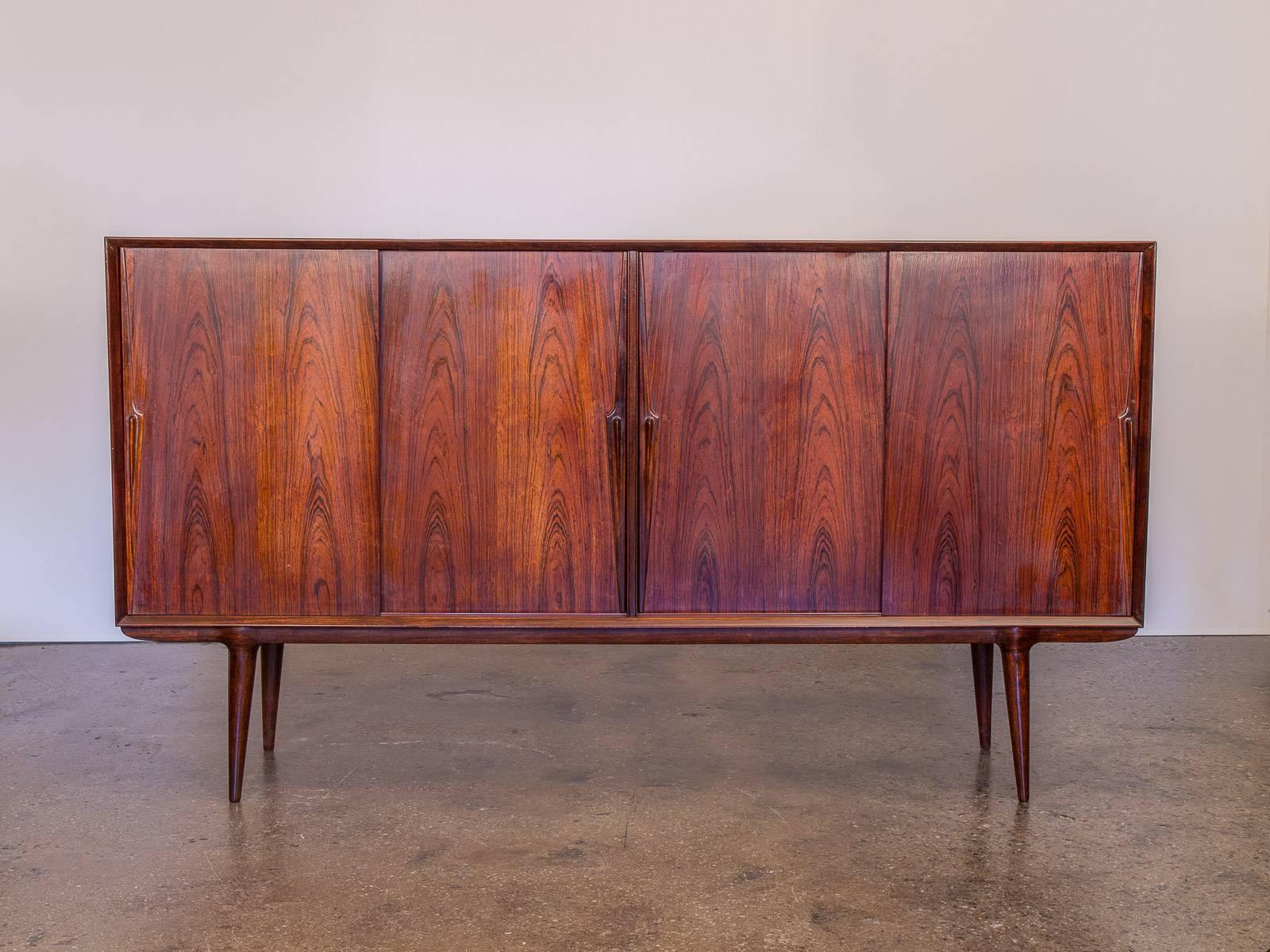 Omann Jun Tall Rosewood Credenza In Excellent Condition In Brooklyn, NY