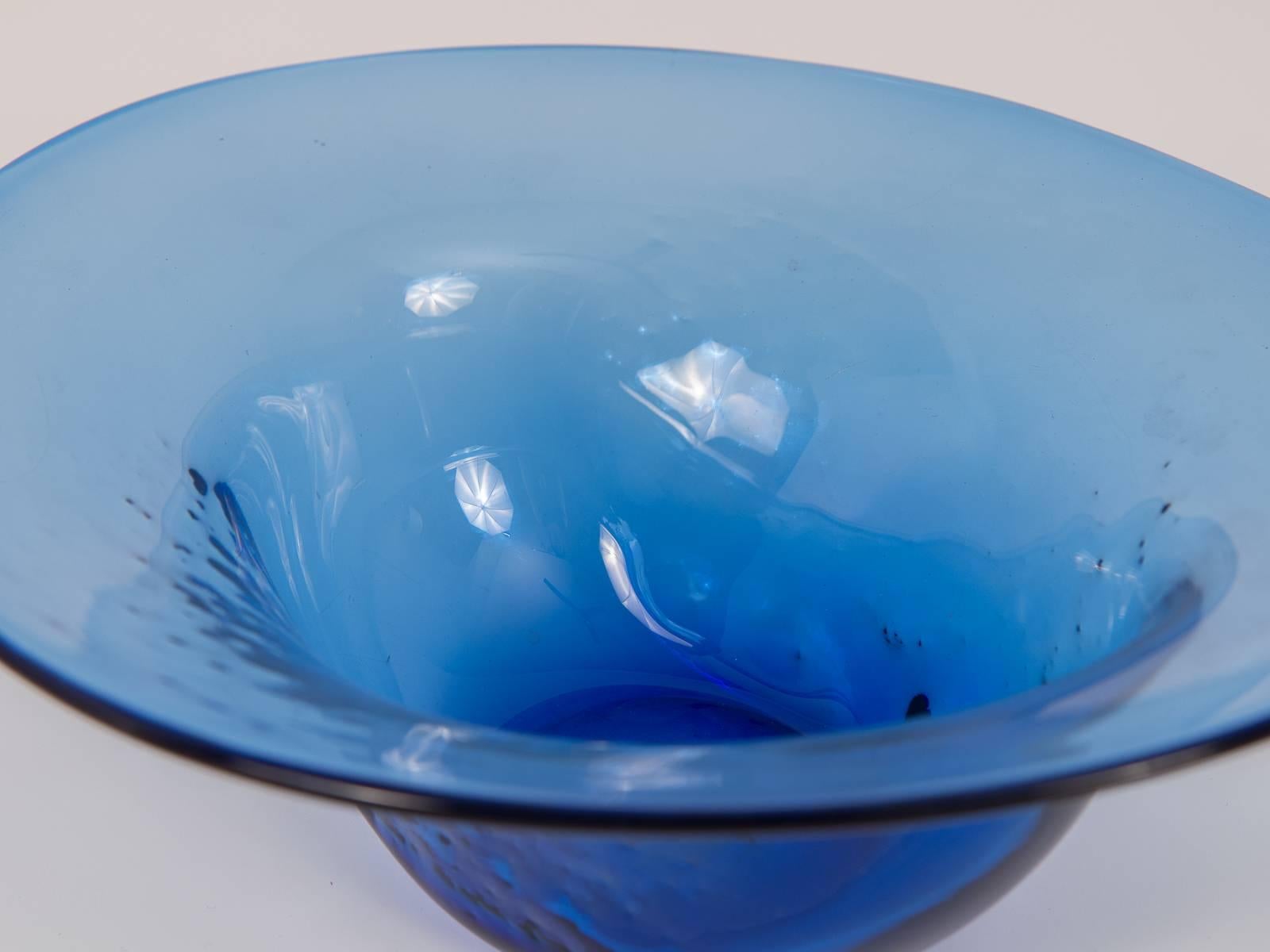 Mid-Century Modern Dimpled Blenko Glass Bowl