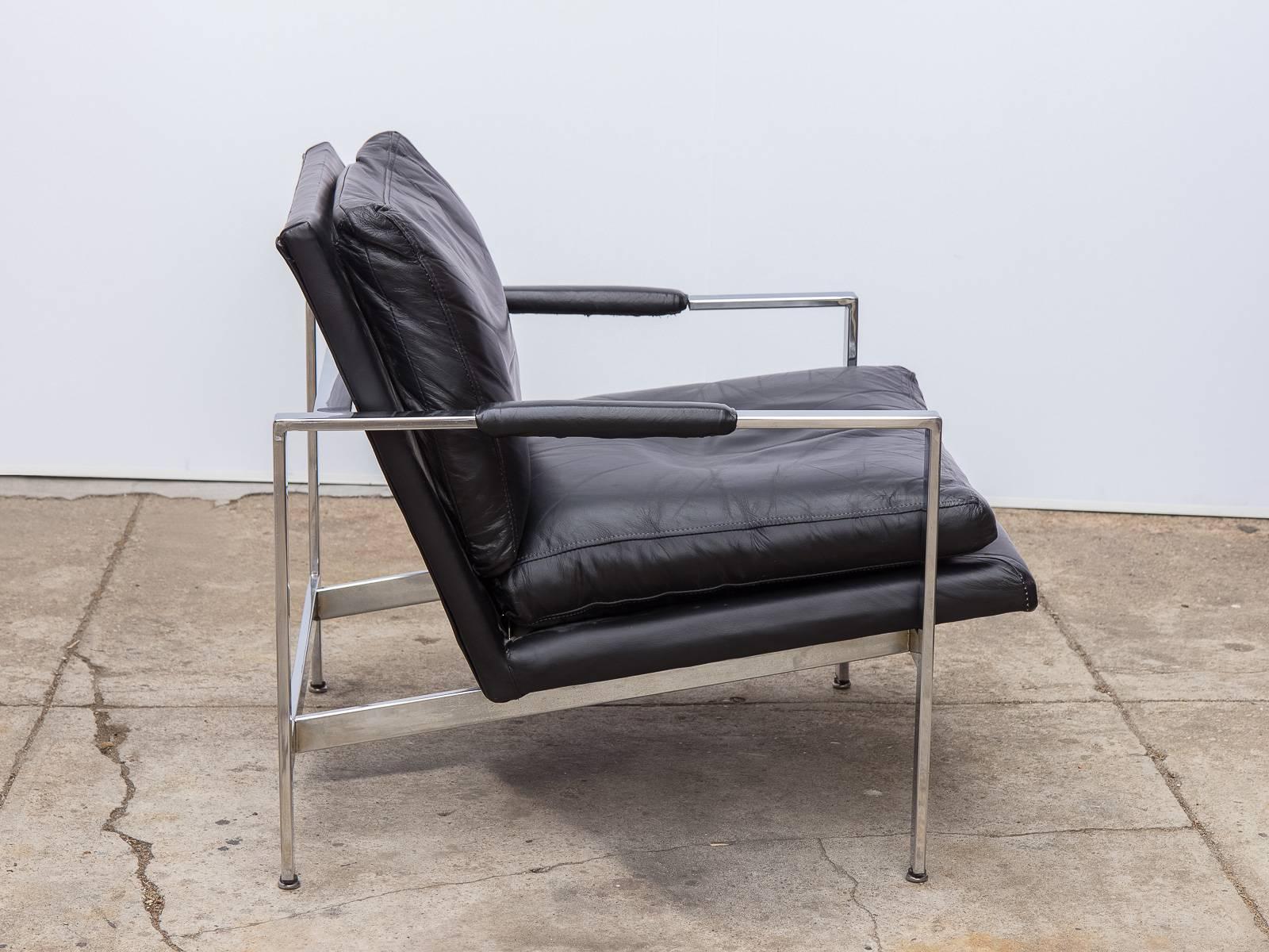milo baughman leather chair