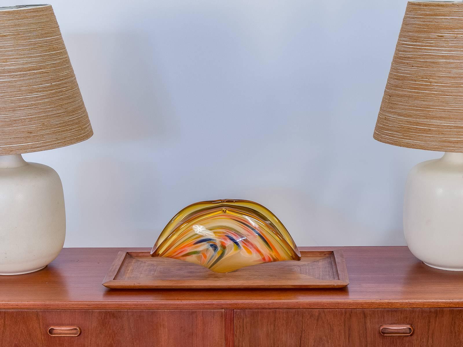 Murano Orange Glass Centrepiece 1