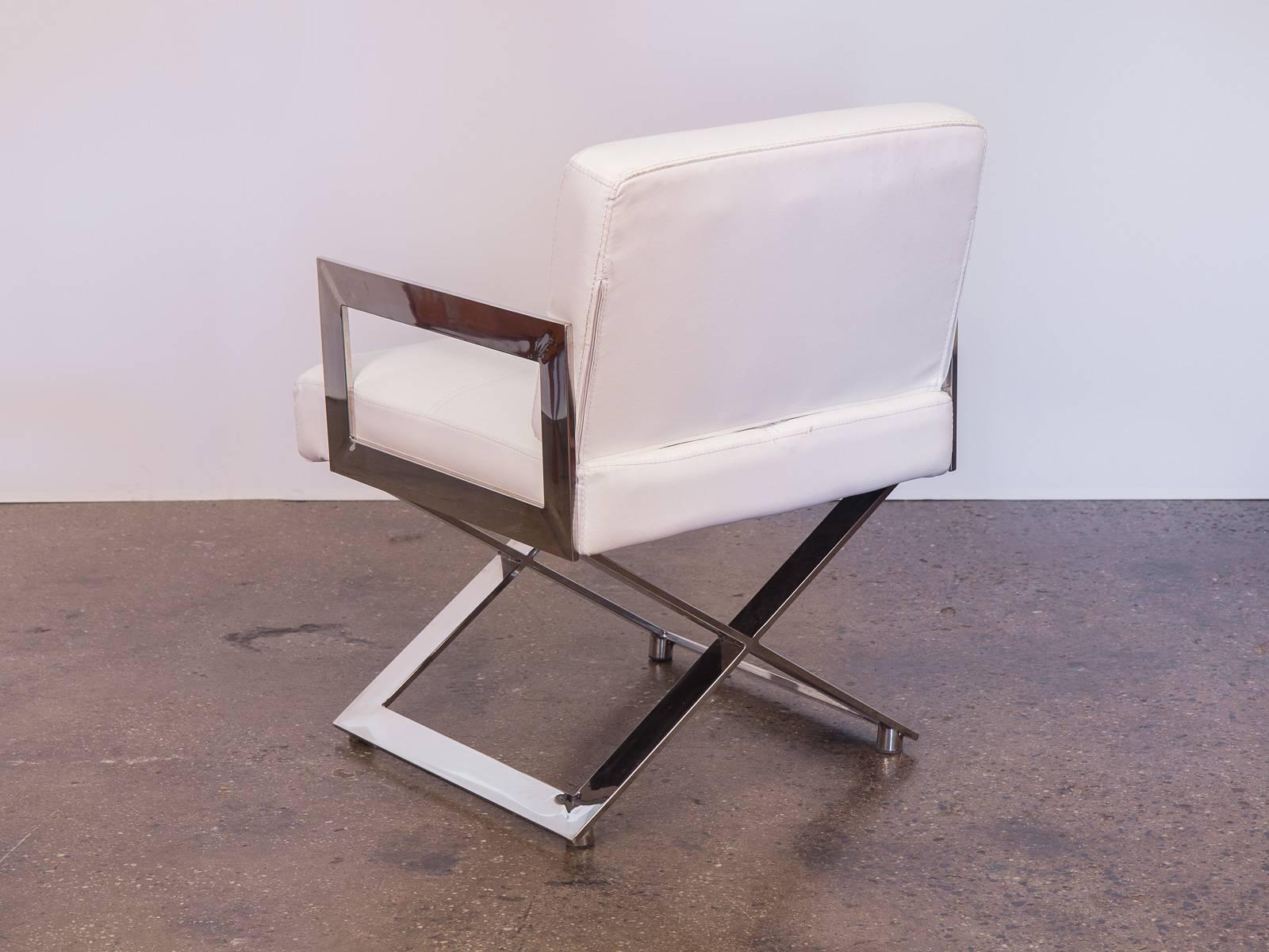 Late 20th Century Ten Milo Baughman Style Chrome Dining Chairs