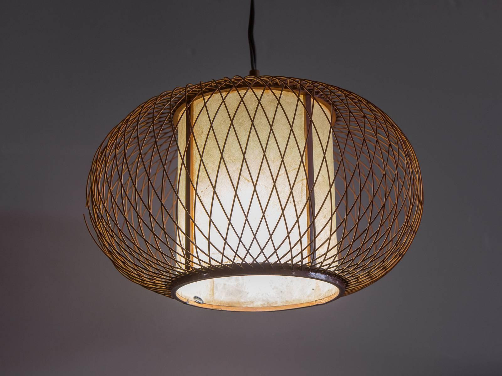 Mid-Century Modern Hikari Woven Pendant Light