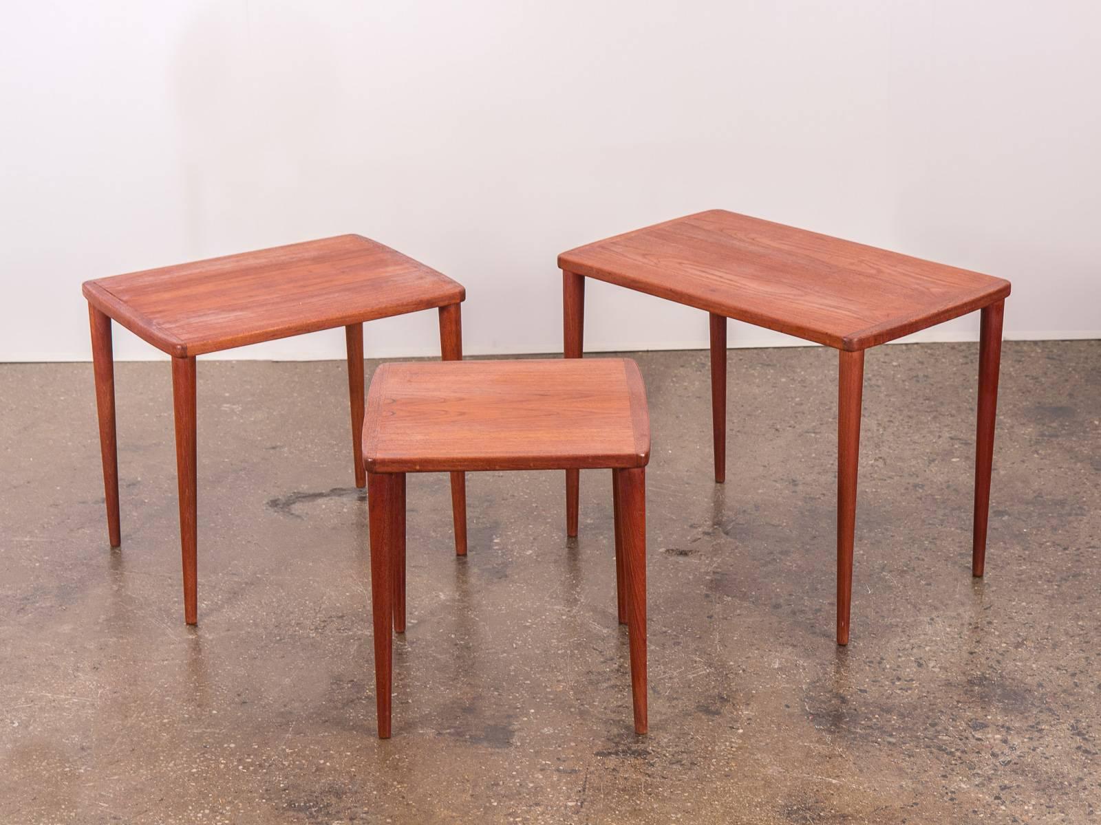 Scandinavian Modern Teak Nesting Tables In Excellent Condition In Brooklyn, NY